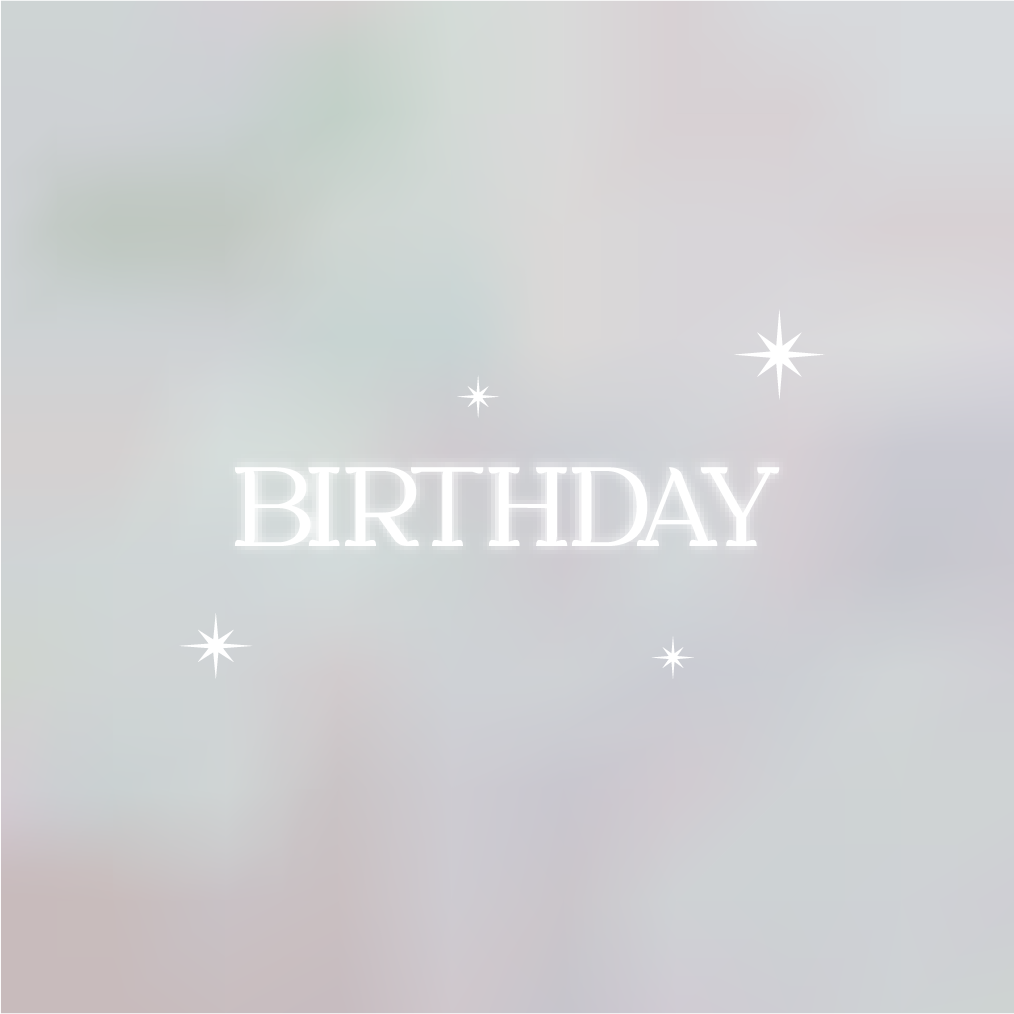 Soft pastel design with 'Birthday' text, perfect for sending birthday flowers through delivery services.