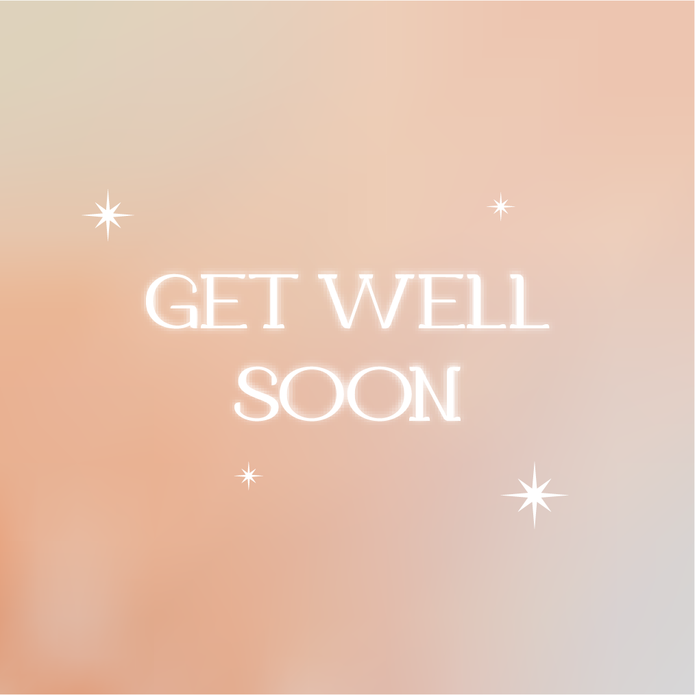 Soft pastel design with 'Get Well Soon' text, perfect for sending warm wishes along with a bouquet