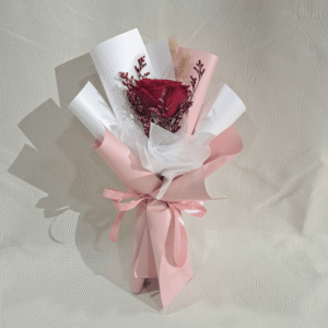 1 Fresh Rose Bouquet (White/Pink)