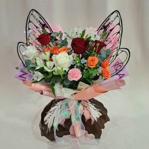 Whimsical Butterfly & Rose Flutter Bouquet
