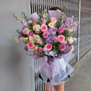 Luxe Purple Meadow Grandiflora Rose Bouquet