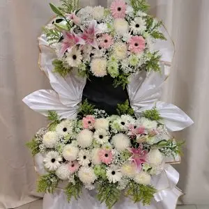 Tender Remembrance Soft Hues Condolence Flower Stand (2-Tier)