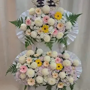 Pure Land Tranquillity Soft Pastel Two-Tier Memorial Floral Stand (2-Tier)