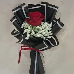 Red Romance Love 1 Rose Bouquet