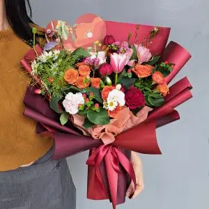 Fiesta Warmth Mixed Flower Bouquet