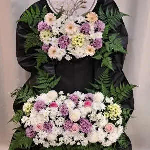 Lilac Remembrance & Gentle Farewell Condolence Flower Stand (2-Tier)