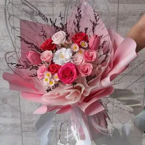 Wings of Fairy Pink Soap Flower Bouquet